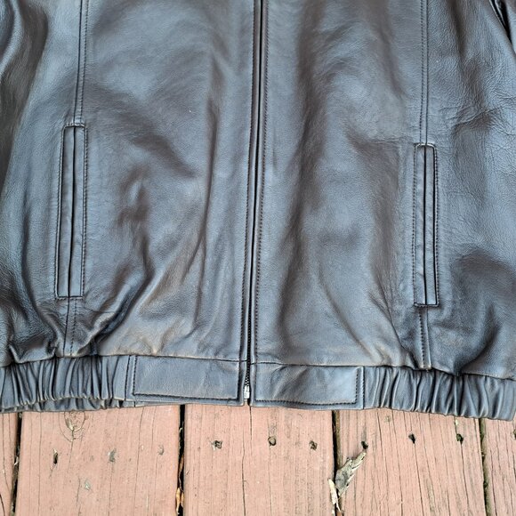 %Vintage Excelled Bomber Jacket Men Chocolate Brown Leather Size Large - Picture 8 of 8
